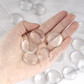 30PCS Premium Clear Glass Cabochons for Crafting and Jewelry