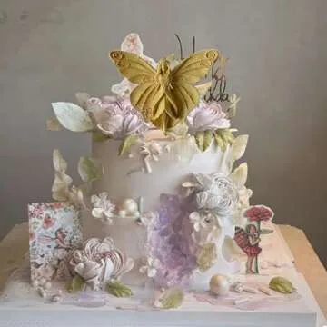 MINFEIDMS Flower Fairy Statue Fondant Mold Butterfly Fairy Silicone Mold For Cake Decorating Cupcake Topper Candy Chocolate Gum Paste Polymer Clay
