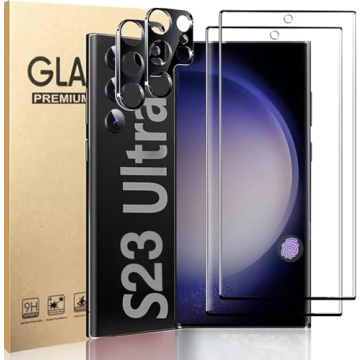 [2+2 Pack] for Samsung Galaxy S23 Ultra 5G Screen Protector Tempered Glass Camera Lens Protector,Tou...
