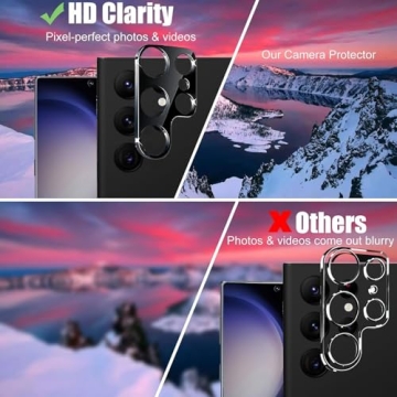 [2+2 Pack] for Samsung Galaxy S23 Ultra 5G Screen Protector Tempered Glass Camera Lens Protector,Touch Sensitive,Fingerprint Support,9H Hardenss