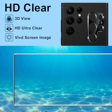 [2+2 Pack] for Samsung Galaxy S23 Ultra 5G Screen Protector Tempered Glass Camera Lens Protector,Touch Sensitive,Fingerprint Support,9H Hardenss