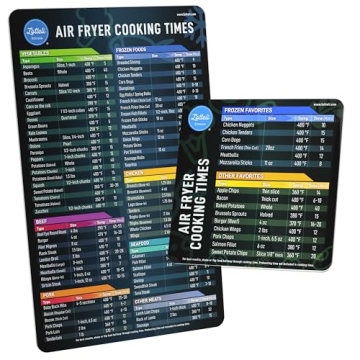 Air Fryer Magnetic Cheat Sheet Set - Essential Cooking Guide for Air Fryers