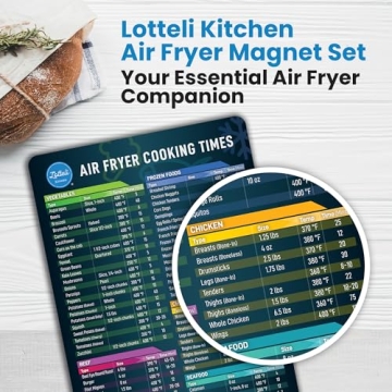 Air Fryer Magnetic Cheat Sheet Set for Easy Cooking