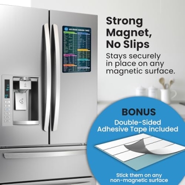 Air Fryer Magnetic Cheat Sheet Set for Easy Cooking