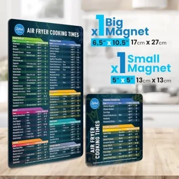 Air Fryer Magnetic Cheat Sheet Set for Easy Cooking