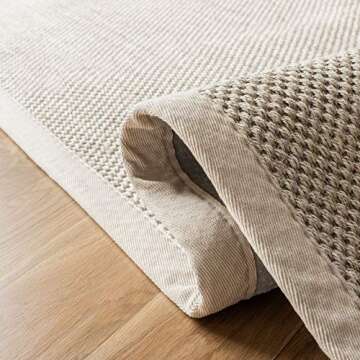 Safavieh Natural Fiber Collection Area Rug - 7' Square, Marble & Beige, Border Sisal Design, Easy Care, Ideal for High Traffic Areas in Living Room, Bedroom (NF143C)