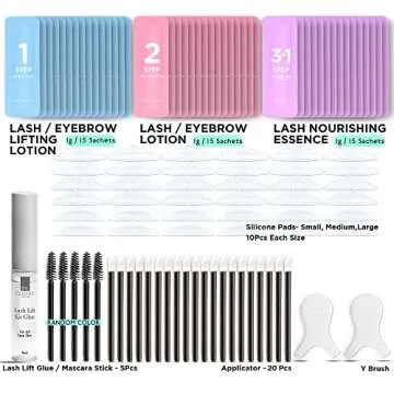 CLIONE PRIME Lash Lift Kit - 97 Pcs Eyelash Lift Kit, 15 Times Use Eyelash Perm Kit, Suitable for Sa...