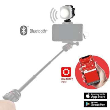 JOBY Beamo, Mini LED Light for Smartphone and Mirrorless Camera - Compact, Magnetic, Bluetooth, Waterproof, for Vlogging, Photo and Video Content Creation