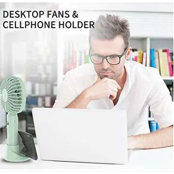 CHOKOVIE Handheld Pocket Fan, Mini Portable Fan 2600mAh Battery Operated Speed Adjustable USB Rechargeable Fan, USB Desk Fan with Base for Kids Girls Women Men Indoor Outdoor Travel (Pink)