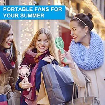 CHOKOVIE Handheld Pocket Fan, Mini Portable Fan 2600mAh Battery Operated Speed Adjustable USB Rechargeable Fan, USB Desk Fan with Base for Kids Girls Women Men Indoor Outdoor Travel (Pink)