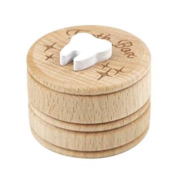 Xunboo Wooden Tooth Fairy Box Dropped Tooth Keepsake Storage Box for Boys and Girls Cute Lost Tooth Holder Toddler Teeth Case (1 Piece)