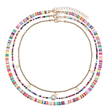 Rainbow Surfer Heishi Bead Choker Boho Beach Jewelry