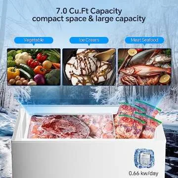 Kismile 7.0 Cu.Ft Chest Freezer - Space Saving & Quiet