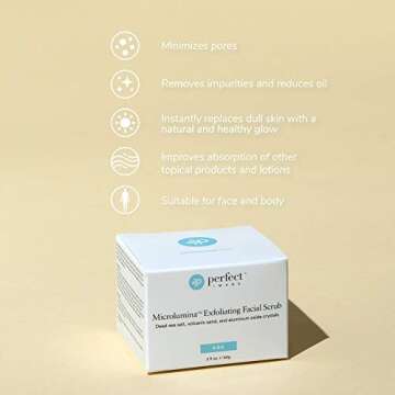 Microlumina Exfoliating Facial Scrub, Face Scrub with Dead Sea Salt, Volcanic Sand, Argan Oil, Acai, Kaolin, Aluminum Oxide Crystals - Perfect Image