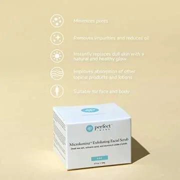 Microlumina Exfoliating Facial Scrub, Face Scrub with Dead Sea Salt, Volcanic Sand, Argan Oil, Acai, Kaolin, Aluminum Oxide Crystals - Perfect Image