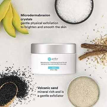 Microlumina Exfoliating Facial Scrub, Face Scrub with Dead Sea Salt, Volcanic Sand, Argan Oil, Acai, Kaolin, Aluminum Oxide Crystals - Perfect Image