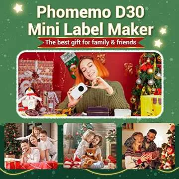 Phomemo Label Maker Machine with Tape, D30 Bluetooth Thermal Mini Label Printer for Organizing Stora...