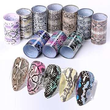 CHANGAR Animal Skin Nail Art Foil Transfer Decals - Stunning Patterns for Unique Nail Designs