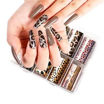 CHANGAR Animal Skin Nail Art Foil Decals for Unique Designs