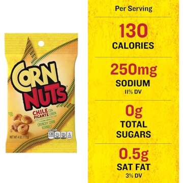 CORN NUTS Chile Picante con Limon Flavored Corn Kernels, Crunchy Corn Snack, Snack Box, Variety Packs Food for Adults, 4oz. (Pack of 12)