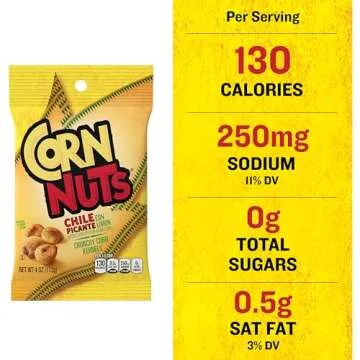 CORN NUTS Chile Picante con Limon Flavored Corn Kernels, Crunchy Corn Snack, Snack Box, Variety Packs Food for Adults, 4oz. (Pack of 12)