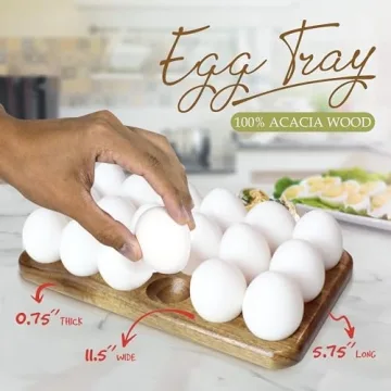 Gui's Chicken Coop Egg Tray - Rustic Wooden Holder for 18 Eggs