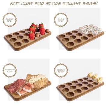 Gui's Chicken Coop Egg Tray - Rustic Wooden Holder for 18 Eggs