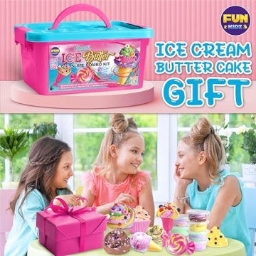 FunKidz DIY Ice Cream Butter Slime Kit for Girls 8-12