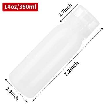 Condiment Porous Squeeze Bottles, Squeeze Bottles for Sauces, Salad Dressing Bottles, Ketchup Bottles Squeeze 3-Pack 14 oz, Syrup Dispenser, Great for Ketchup, Salad, BBQ Sauce, Oil,(14oz 3 pack)