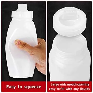 Condiment Porous Squeeze Bottles, Squeeze Bottles for Sauces, Salad Dressing Bottles, Ketchup Bottles Squeeze 3-Pack 14 oz, Syrup Dispenser, Great for Ketchup, Salad, BBQ Sauce, Oil,(14oz 3 pack)