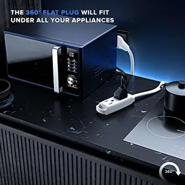 Maximm 360 Degree Rotating Flat Extension Cord 3 Ft