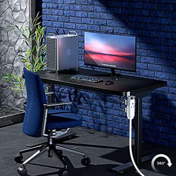 Maximm 360 Degree Rotating Flat Extension Cord 3 Ft