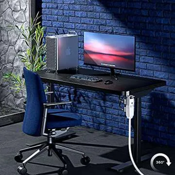 Maximm 360 Degree Rotating Flat Extension Cord 3 Ft