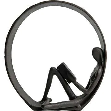 Contemporary Cast Iron Reader Bookends - Danya B.