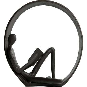 Contemporary Cast Iron Reader Bookends - Danya B.