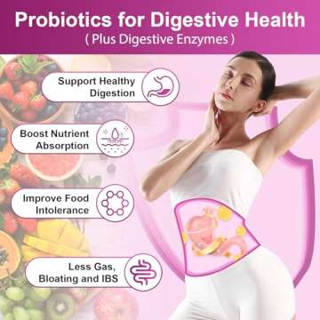 Probiotics for Women Digestive Health, 100 Billion CFUs Probiotic with Digestive Enzymes & Prebiotics, Vaginal Probiotics with Cranberry for Urinary Tract Health, pH Balance, 90 Veggie Capsules