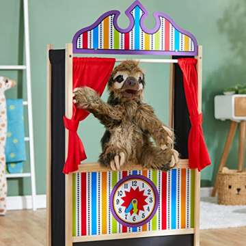 Folkmanis 3131 Three-Toed Sloth Hand Puppet, One Size, Multicolor