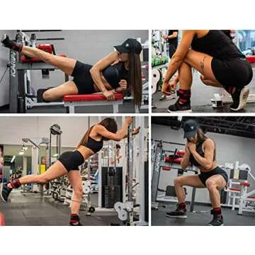 Iron Bull Strength Ankle Straps for Cable Machines (Pair) - Double D-Ring Attachment, Fully Adjustable, Breathable Comfort Neoprene - for Legs, Glutes, Abs and HIPS Workouts - Fits Women & Men (Blue)