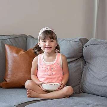 Grow Forward Bamboo Kids Plates and Bowls Set - 4 Bamboo Plates for Kids and 4 Bamboo Bowls for Kids - BPA Free & Dishwasher Safe - Eco Friendly and Reusable Childrens Dishes - Arctic