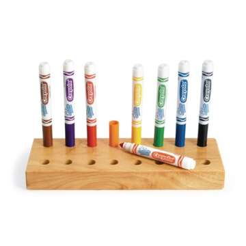 Colorations Wooden Marker Stand, Holds 16 Crayola Markers, Marker Storage, Marker Organzier, Schools...