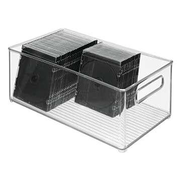 mDesign Clear Plastic Storage Bins for Home and Office