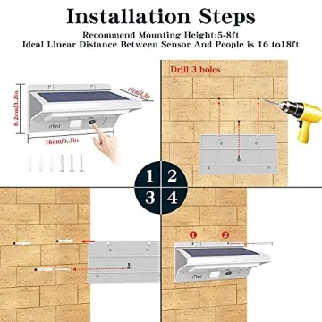 iThird Solar Powered Motion Sensor Lights for Home Security