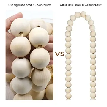 Versatile 50-Inch Wooden Bead Garland for Stylish Decor