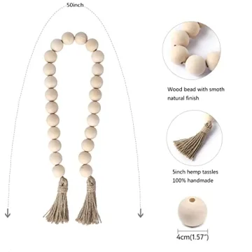 Versatile 50-Inch Wooden Bead Garland for Stylish Decor