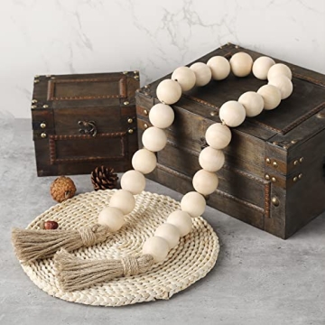 Versatile 50-Inch Wooden Bead Garland for Stylish Decor