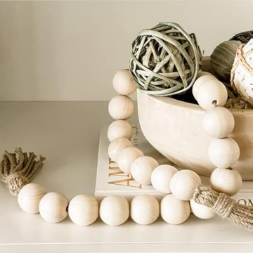 Versatile 50-Inch Wooden Bead Garland for Stylish Decor