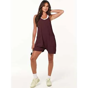 ANRABESS Women’s Summer Casual Sleeveless Romper with Pockets - Trendy Jumpsuit