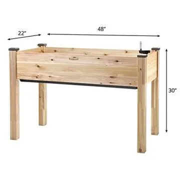 CedarCraft Convenient Self-Watering Elevated Cedar Planter 23" L x 49" W x 30" H, Flexible Container Gardening for Healthy Plants, No Tools Required
