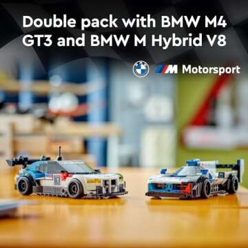 LEGO Speed Champions BMW M4 GT3 & M Hybrid V8 Race Cars - Buildable Toy for Kids and Collectors