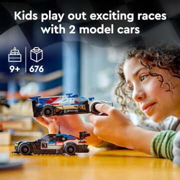 LEGO BMW M4 GT3 & M Hybrid V8 Cars - Fun Toy Set